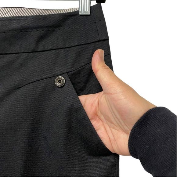 ANTHROPOLOGIE LEIFSDOTTIR Black Cotton Blend Straight Leg Pants 8 - Picture 5 of 10